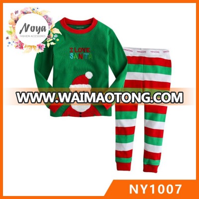 Christmas childrencartoon long sleeve shirt and pants home clothing sets