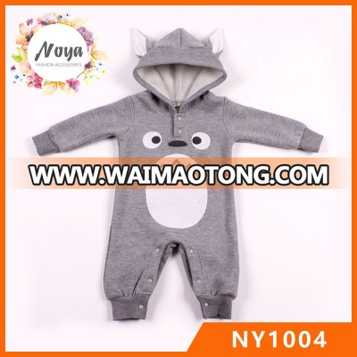 Cute baby Kids animal cotton romper with hat for winter