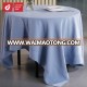 Decorative Solid High-end Hand Hemstitch Glossy White Plain Round Table Cover For Wedding Decoration